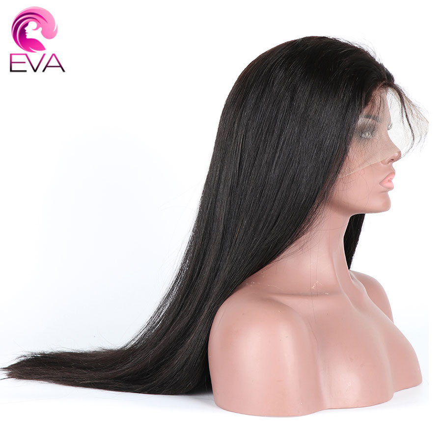 Eva 360 레이스 정면 가발 흑인 여성을위한 스트레이트 인간의 머리 가발 Glueless 레이스 프론트 인간의 머리 가발 Pre Plucked Brazilian Remy